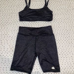 Glitter Bra + High Waist Biker Set